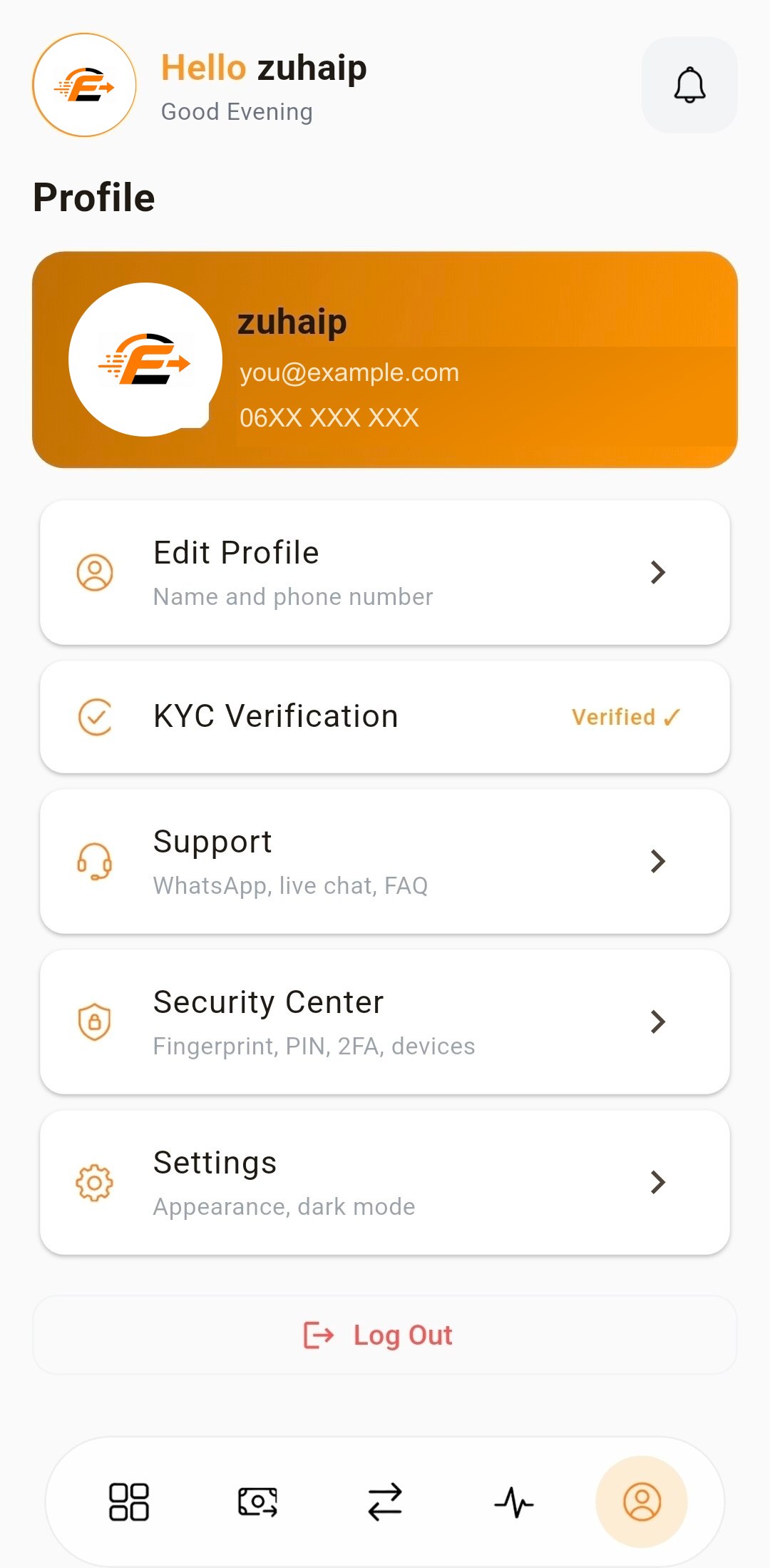E-BADAL app — Create your account